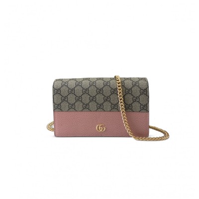 GUCCI GG MARMONT BI-COLOR WALLET ON CHAIN 497985 (20*12.5*4cm)
